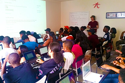 Students in the Techie Youth classroom