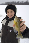 child ice fishing